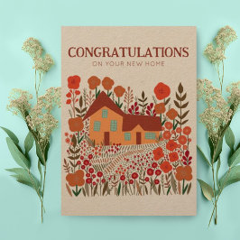 Cartão PARABÉNS de Kraft, fazenda de aquecimento doméstic