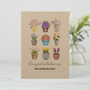 Cartão Parabéns de lar Rustic Country Kraft