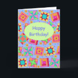 Cartão Parabéns de Lavanda de corda de corte de arte<br><div class="desc">Diga "Feliz Aniversário" para um amante de colcha ou colcha com este cartão de saudação colorido totalmente personalizável. Adicione suas próprias palavras e nomes. As palavras de sentimento dentro do cartão podem ser personalizadas para suas próprias palavras. Esta arte original de colcha faz uma nota de cor vibrante ou um...</div>