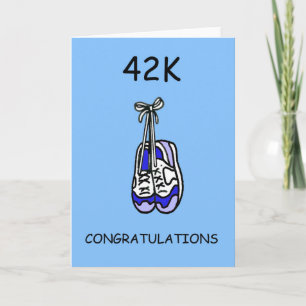 Cartão parabéns de maratona de 42 K para ele