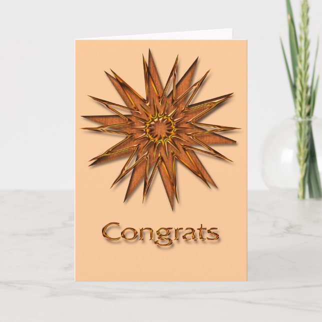 Cartão Parabéns de Metallica Shiny e Satin Starburst (Frente)