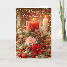 Cartão Parabéns de Natal à Luz de Velas