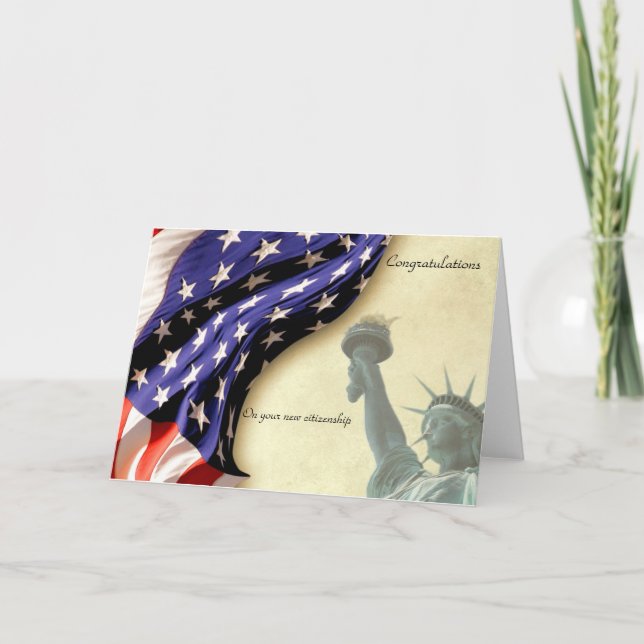 Cartão Parabéns de Naturalização da Cidadania (Frente)