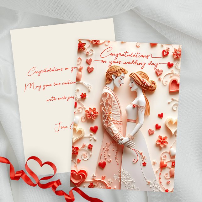 Cartão Parabéns de noiva e casamentos de noivos (Criador carregado)