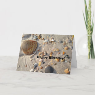 Cartão Parabéns de praia de areia de aniversário