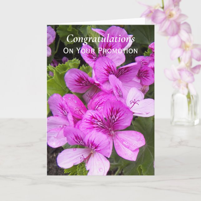 Cartão Parabéns de promoção floral de alemães cor-de-rosa (Orquídea)
