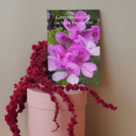 Cartão Parabéns de promoção floral de alemães cor-de-rosa