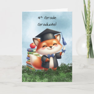 Cartão Parabéns de Raposa do Rapaz do 4º Graduação