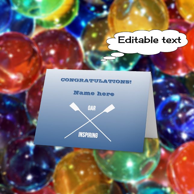 Cartão Parabéns de remo personalizados (Criador carregado)