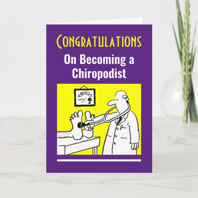 Cartão Parabéns de se tornar um Chiropodista. (Frente)