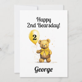 Cartão Parabéns de segundo aniversário Feliz Personalizad