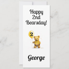 Cartão Parabéns de segundo aniversário Feliz Personalizad