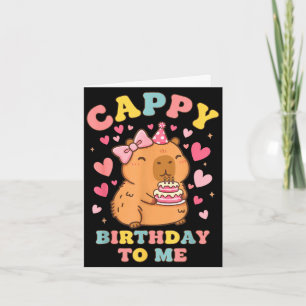Cartão Parabéns divertidos ao animal de aniversário capiv