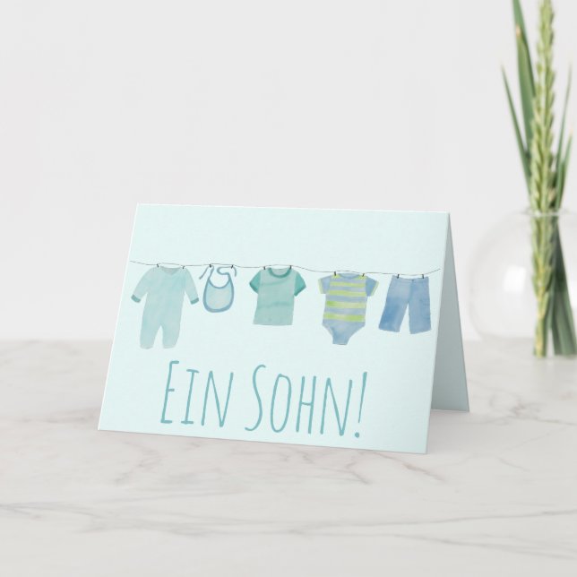 Cartão Parabéns do Baby Boy German (Frente)