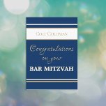 Cartão Parabéns do Bar Personalizado Mitzvah<br><div class="desc">Para o Bar Mitzvah</div>