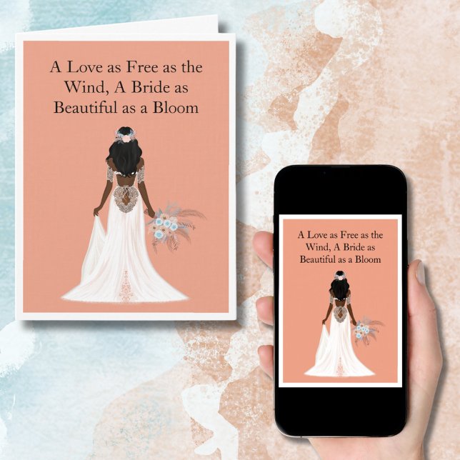 Cartão Parabéns do Chá de panela Boho Bride (Criador carregado)