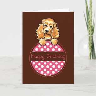 Cartão Parabéns do Cocker Spaniel Polka Hangtag