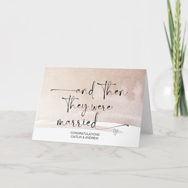 Cartão Parabéns do Dia do Casamento para Noiva e Groom Ca (Frente)