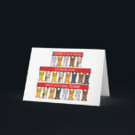 Cartão Parabéns do doutoramento<br><div class="desc">Três fileiras dos gatinhos bonitos dos desenhos animados de cores diferentes que sustentam as bandeiras longas,  vermelhas que dizem "parabéns em receber seu grau do doutorado".</div>