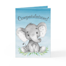 Parabéns do menino do elefante da aguarela