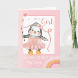 Cartão Parabéns É uma Menina Nome Personalizado
