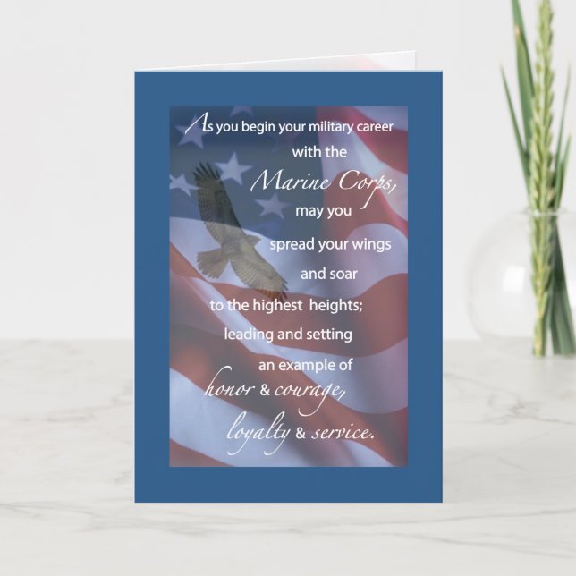 Cartão Parabéns Eagle da formação básica do Corpo do (Frente)