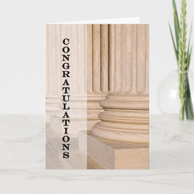 Cartão Parabéns em passar o exame do teste da lei do bar (Frente)