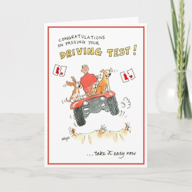 Cartão Parabéns em passar seu teste de condução (Frente)