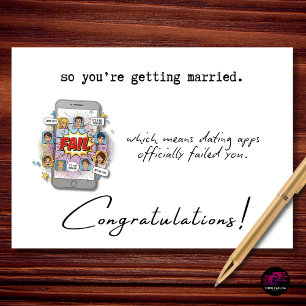 Cartão Parabéns Engraçados de Casamento Apps de Namoro Fa