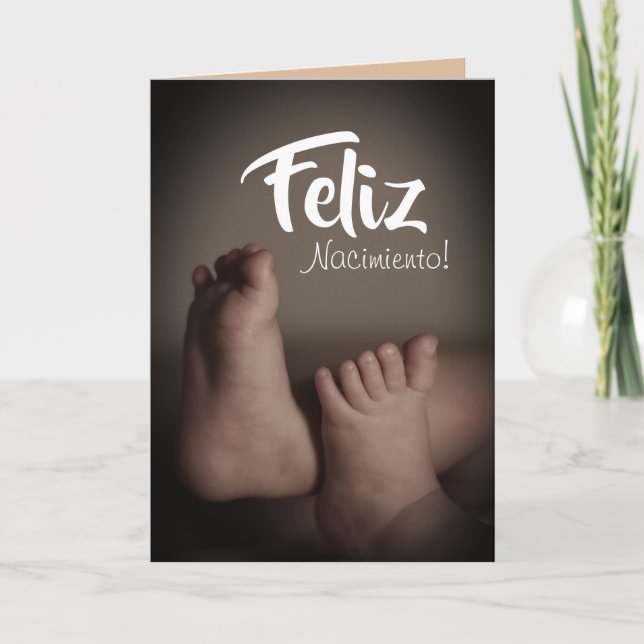 Cartão Parabéns Espanhóis "Feliz Nacimiento" Baby (Frente)