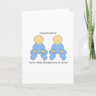 Cartão Parabéns Excelentes Avós para Twin Boys