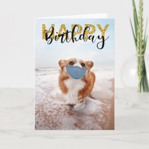 Cartão Parabéns Feliz Aniversário Cachorro Corgi