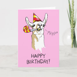 Cartão Parabéns Festa de Aniversário, Llama Card