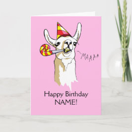 Cartão Parabéns Festa de Aniversário - Llama - Personaliz