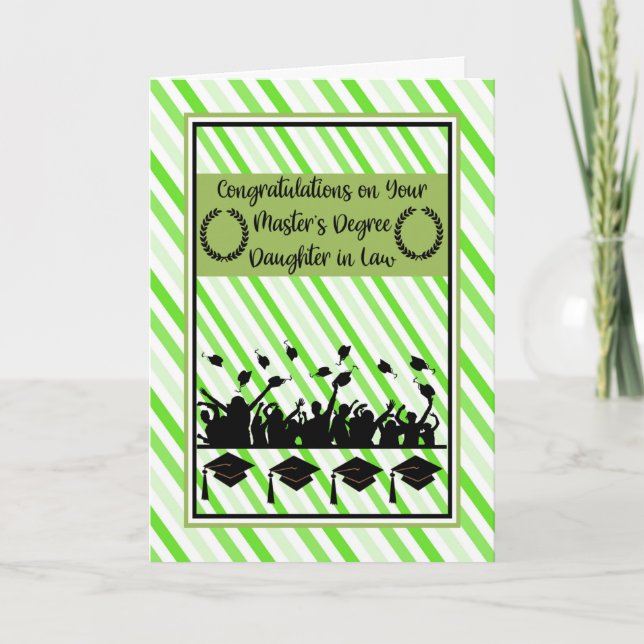 Cartão Parabéns Filha em Direito do Mestrado (Frente)