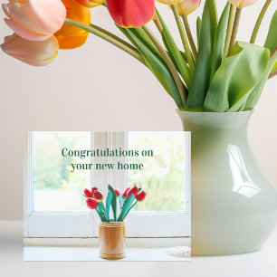 Cartão Parabéns Floral de Acolhimento de Nova Casa