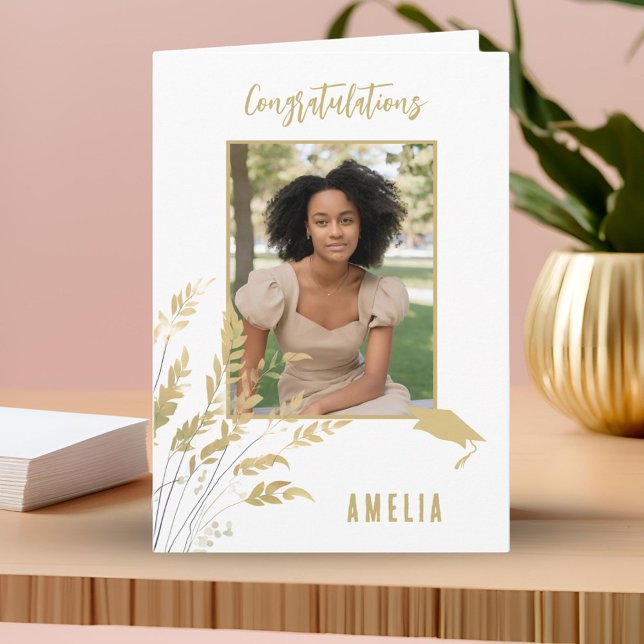 Cartão Parabéns Formando Foliage Formando Foto (Criador carregado)
