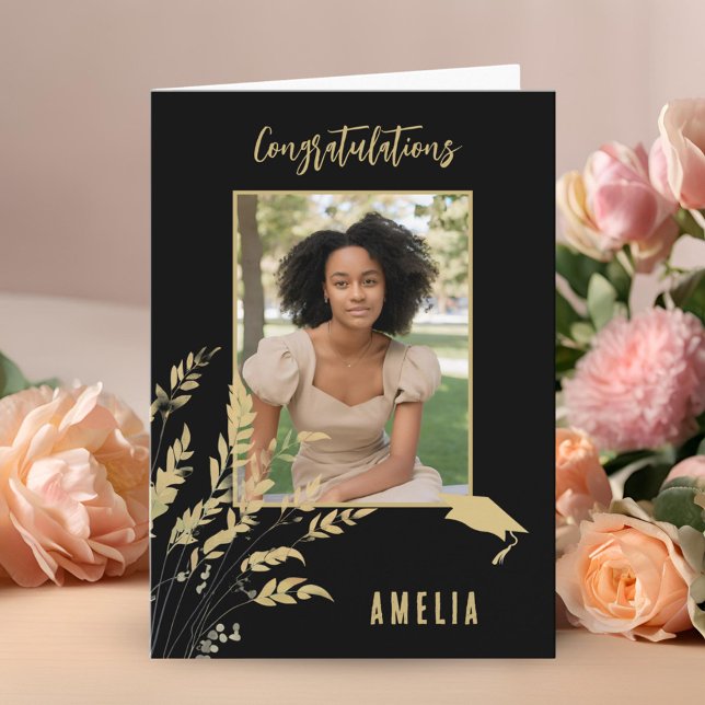 Cartão Parabéns Formando Foliage Formando Foto (Criador carregado)