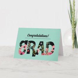 Cartão Parabéns Formando. Placa Personalizada Floral Mode