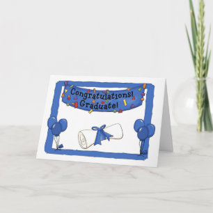 Cartão Parabéns formandos Azul