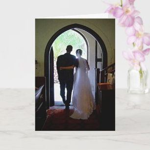 Cartão Parabéns Fotográficos de Casamento da Igreja do re