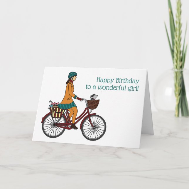 Cartão Parabéns, garota 1 (Frente)