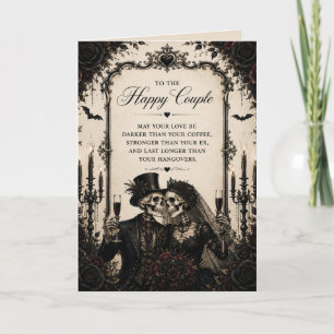 Cartão parabéns gótico Casal feliz casamento