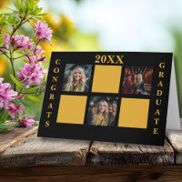 Parabéns Grad 3 Colagem de Fotos Preto Engraçado