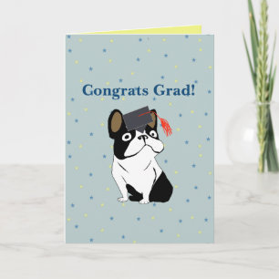 Cartão Parabéns Graduado Bulldog Francês