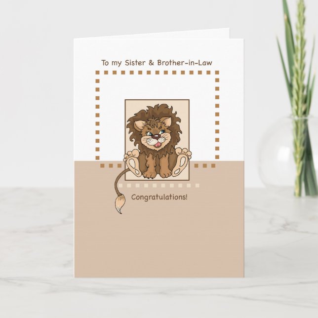 Cartão Parabéns Irmã e Irmã em Direito no Bebê (Frente)