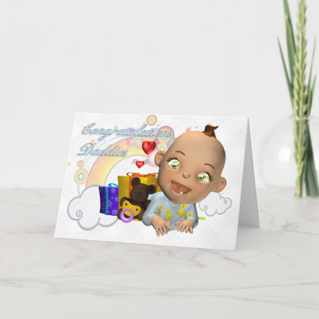 Cartão Parabéns/lésbica novo bebê (Frente)