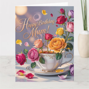 Cartão Parabéns Mamãe com Rosas