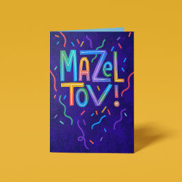 Cartão Parabéns Mazel Tov Transmissão Brilhante