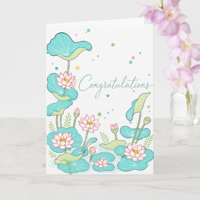 Cartão Parabéns minimalista (Orquídea)